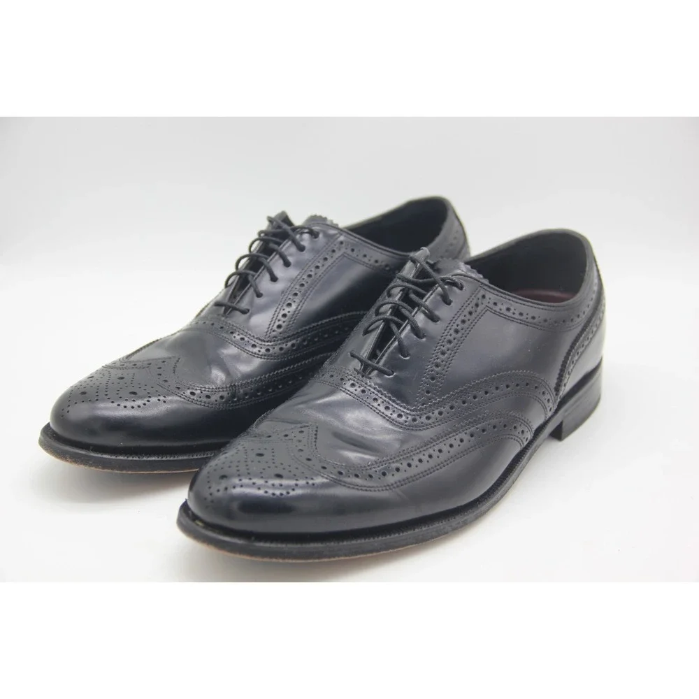 Florsheim Royal Imperial Men's Wing Tip Black Leather Shoes Size 10 D 20381